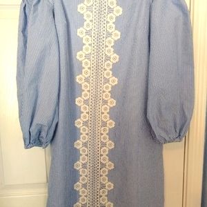 Elize J Lace trim off shoulder dress